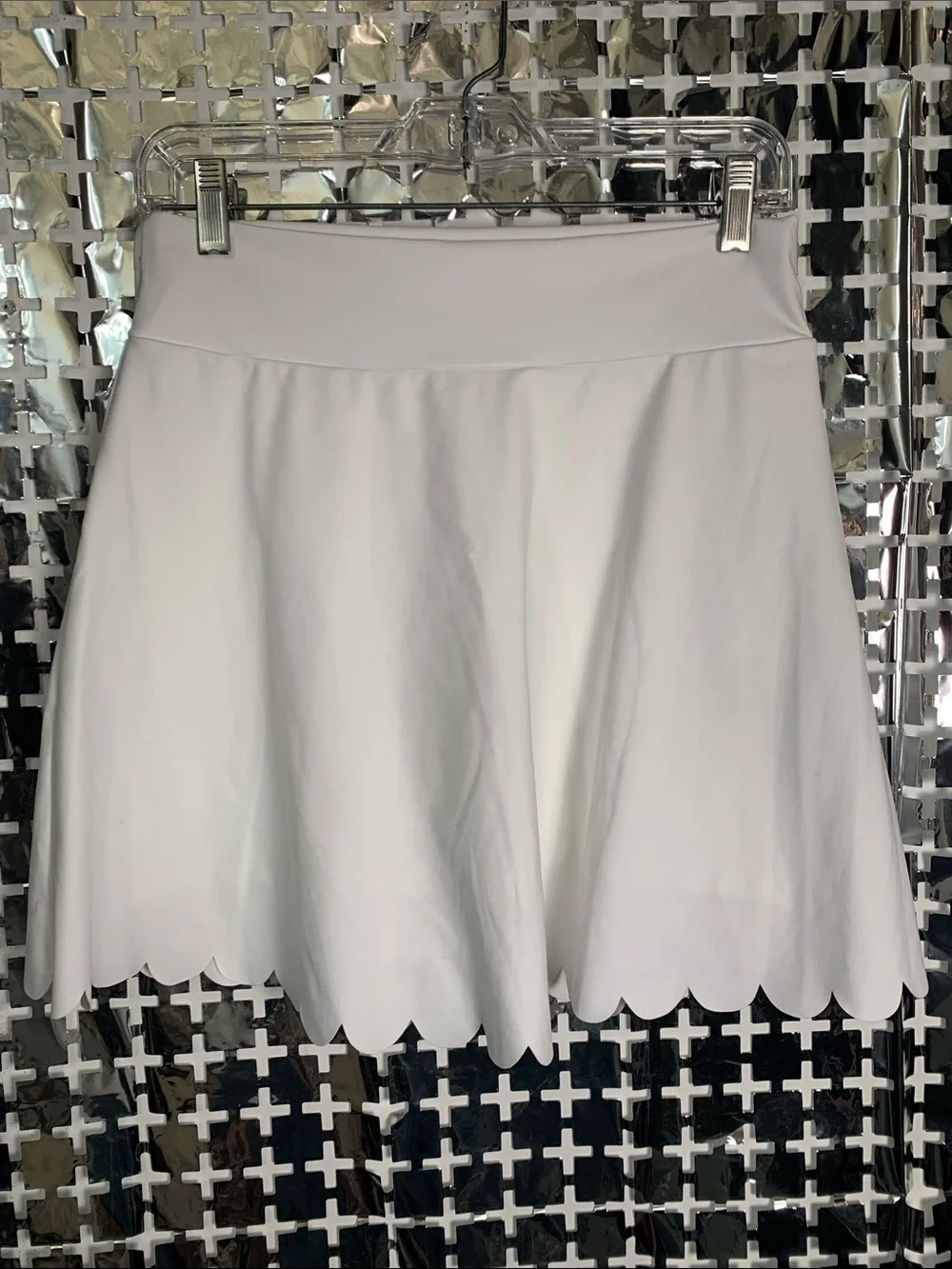 J. Crew White Scalloped Hem Circle Skirt